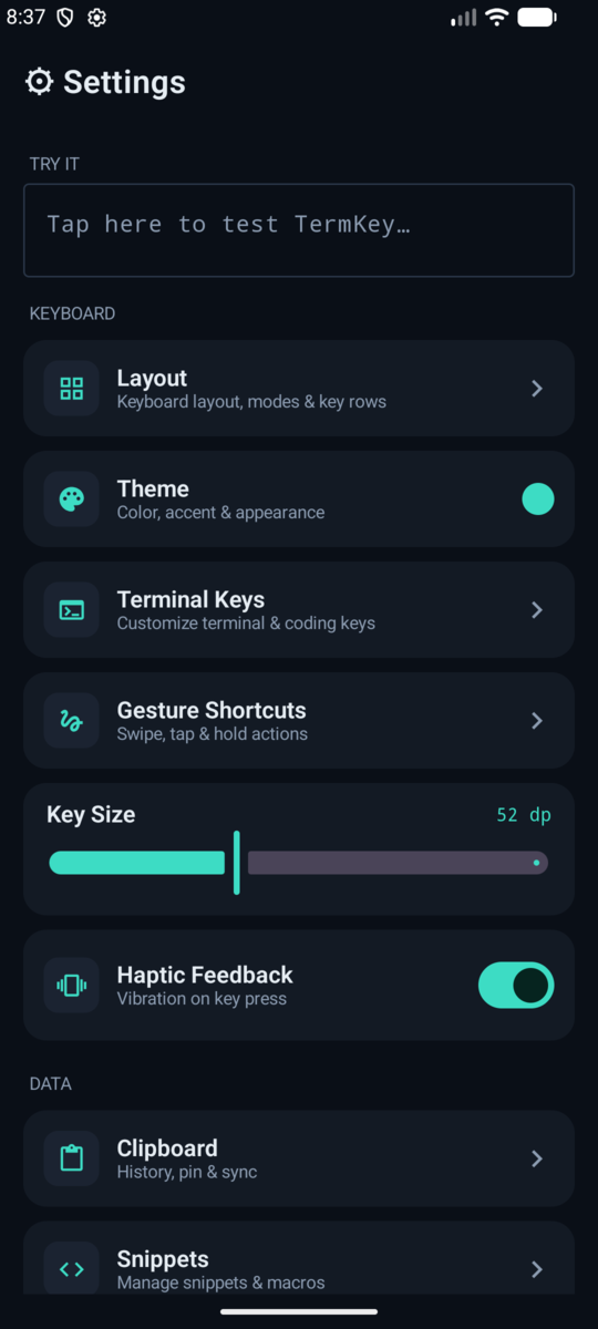 Settings app